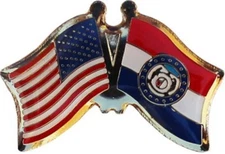 Pack of 3 USA American Missouri State Friendship Flag Bike Hat Cap lapel Pin 