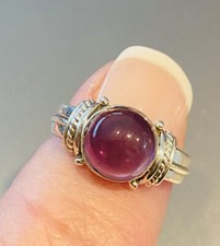 STERLING SILVER GENUINE AMETHYST GEMSTONE RING SIZE 7 NEW See Description