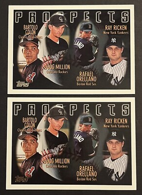 (2) 1996 TOPPS BARTOLO COLON ROOKIE RC #428 PROSPECTS RICKEN MILLION YANKEES 9