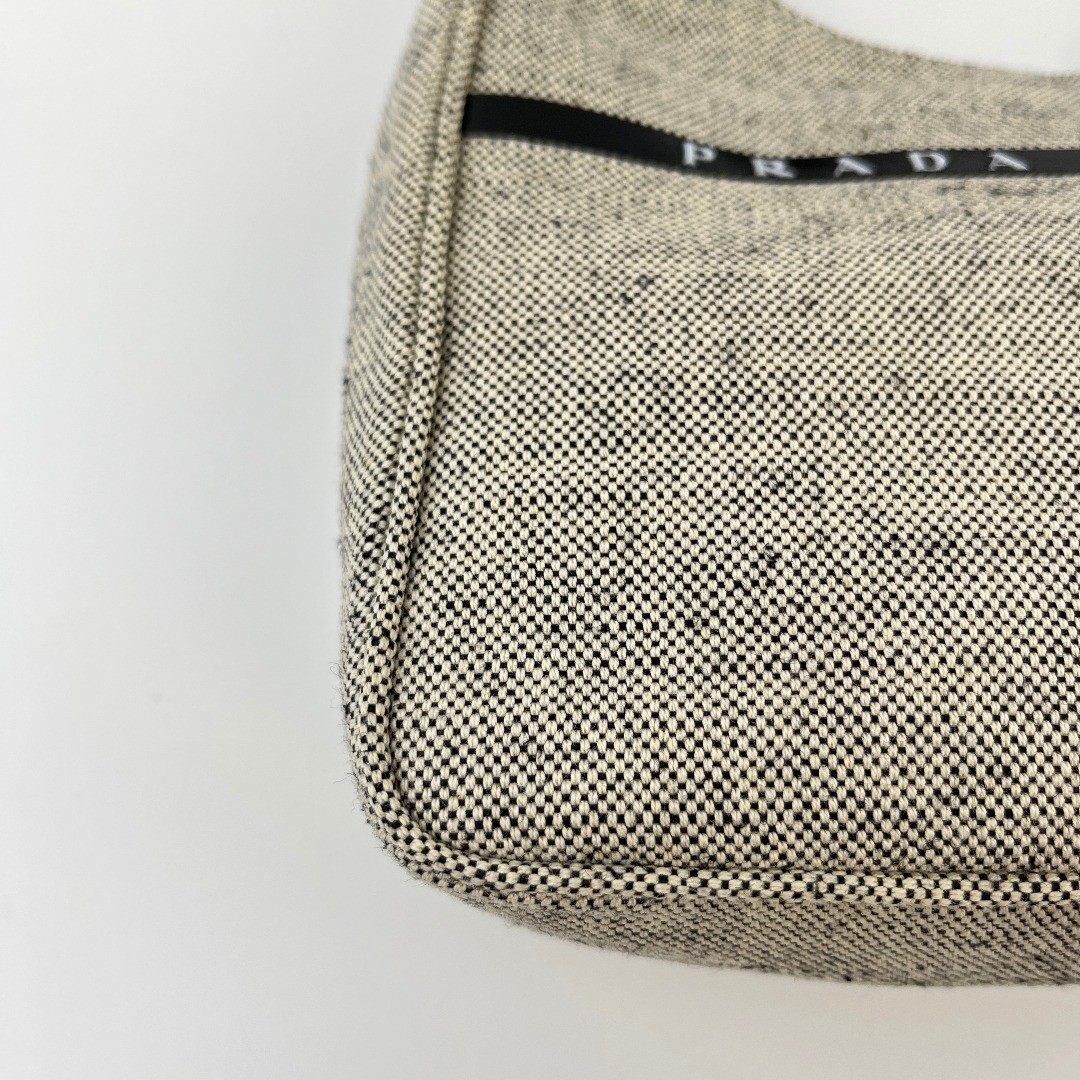 Used PRADA Handbag Gray Canvas Vintage Ladies Used Good Condition HIBUOCHI VINTA thumbnail 10