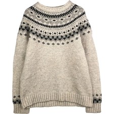 Vintage 90'S-00'S LL Bean all-over print roll neck Nordic sweater men's size M