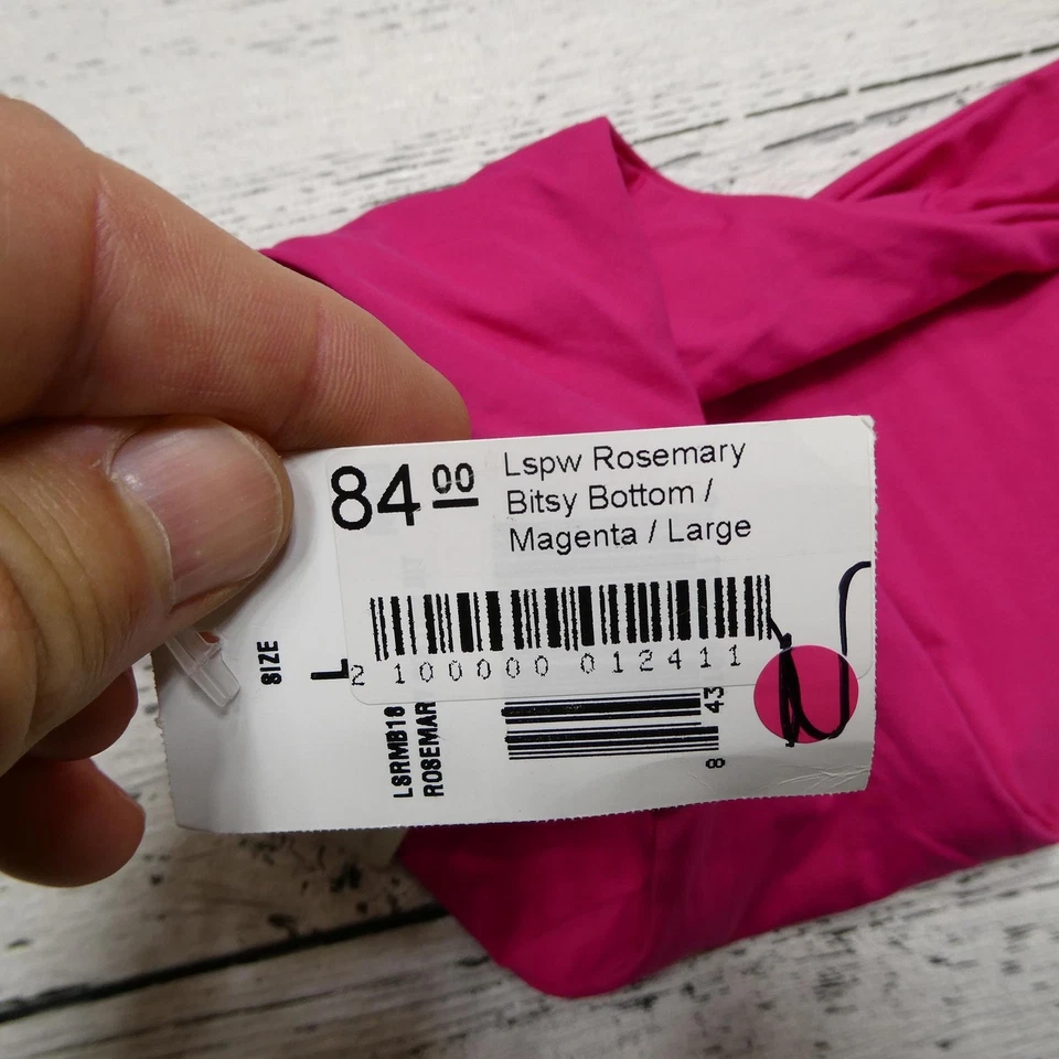 Parte inferior de bikini L Space Rosemary Bitsy para mujer grande rosa magenta traje de baño nuevo EE. UU. Foto 3 de 4