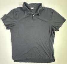 James Perse Standard Black Short Sleeve Polo Shirt Size 5 Made in USA