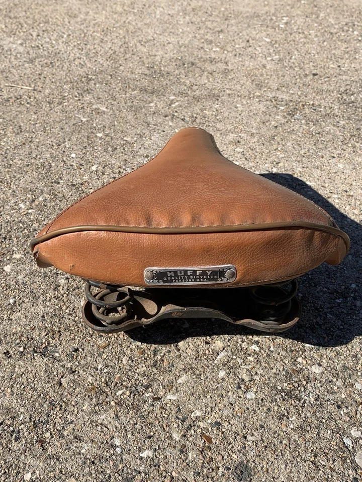 HUFFY Persons EE. UU. Bicicleta Springer Asiento Sillín Marrón Tostado Bicicleta Crucero De Colección Foto 3 de 4