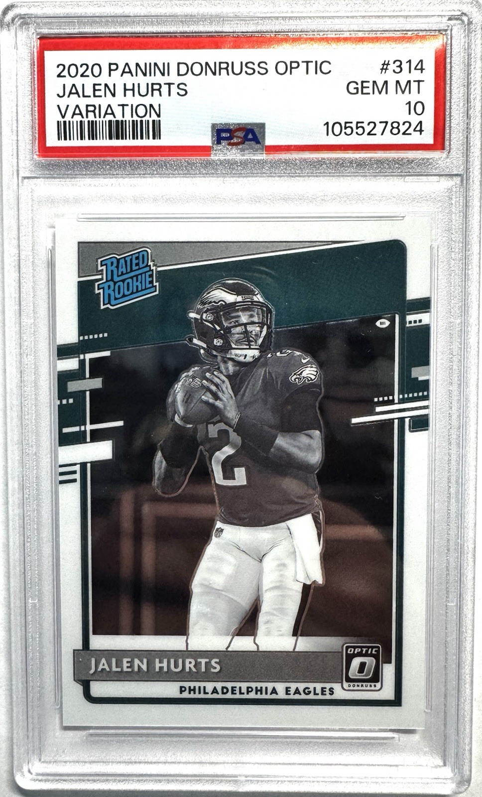 2020 Panini Donruss Optic - Rated Rookies Variation Jalen Hurts #314 (RC) PSA 10