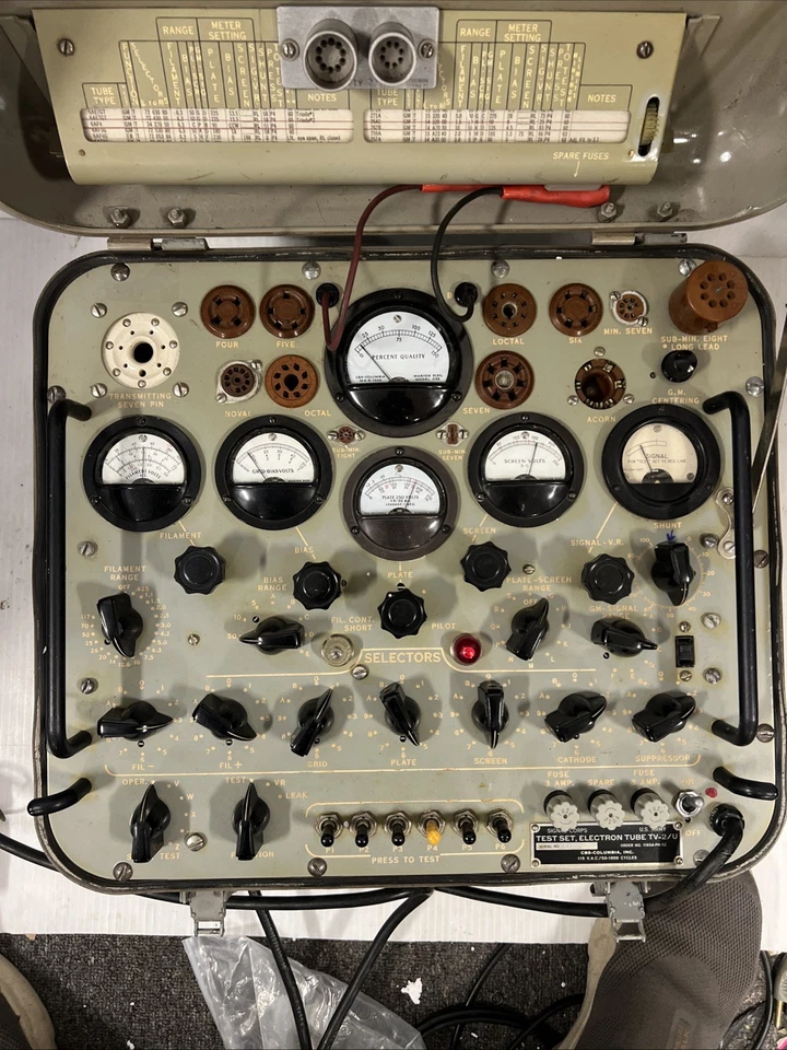 U.S. ARMY SIGNAL CORPS TV-2/U Military Tube Tester Works Good 30 Day Returns - Image 4 of 4