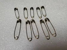 10 Assorted Safety Pins, 5 Small, 5 Medium
