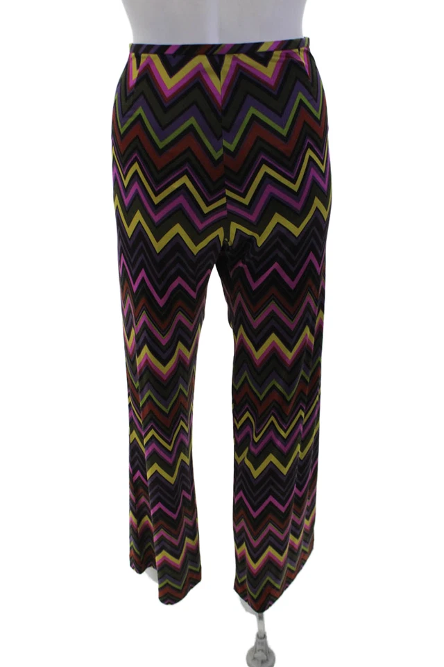 Pantalones Trina Turk Mujer Seda Chevron Rayas Pierna Ancha Multicolor Talla 8 Foto 3 de 4