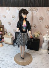 Vintage Barbie Clone Outfit - Skirt, Mego Bomber Jkt, Top, Custom Purse, Shoes 