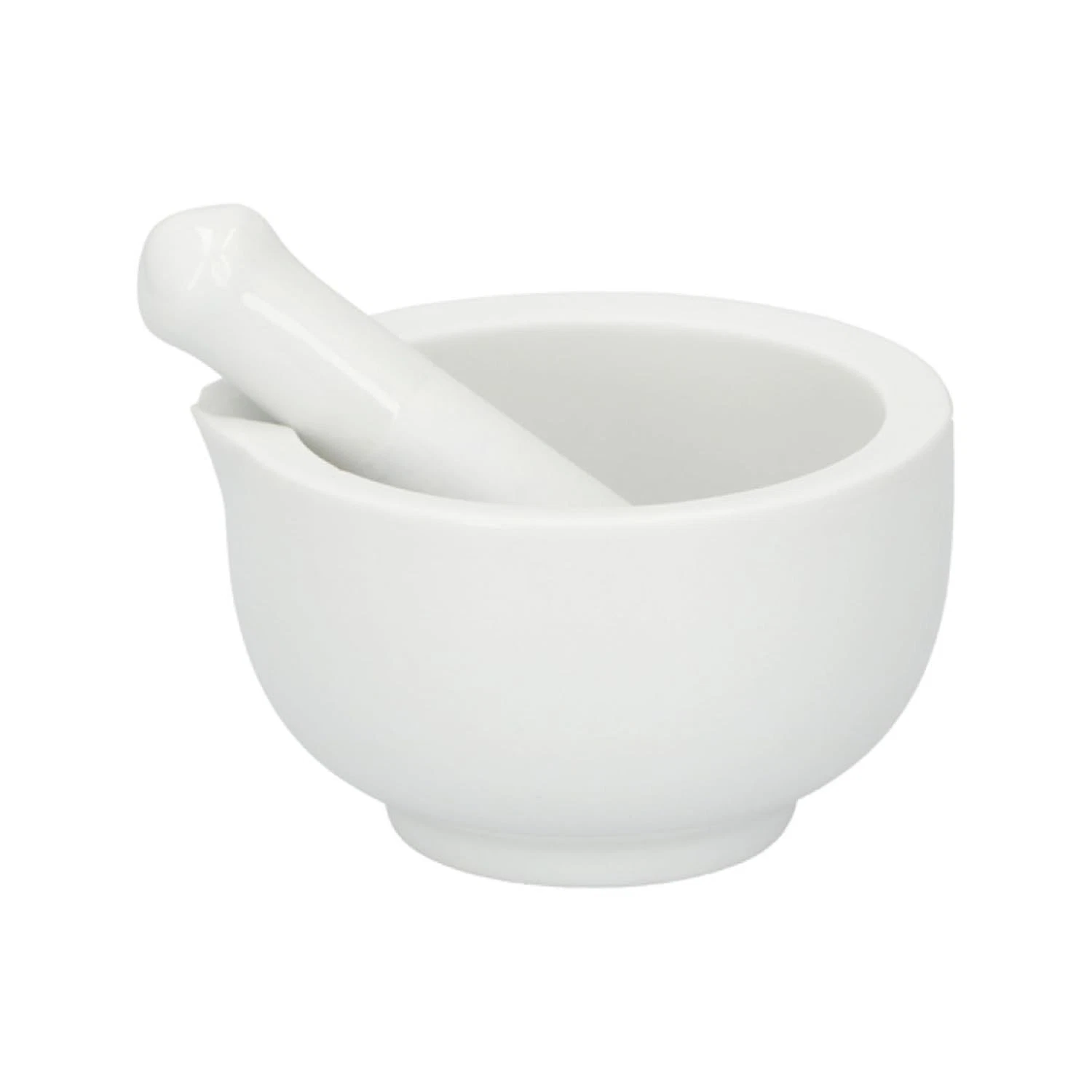 Alpina White Porcelain 8.5cm Pestle and Mortar Hand Grinder Crusher