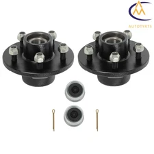 2Pcs Pre-Greased Trailer Hub Kit 5 Bolt on 4-1/2 Inch Circle For 3500 lbs Axles