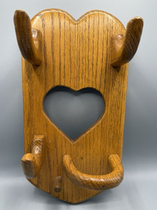 Heart Wood Wall Shelf Bathroom Curling Iron Hair Dryer Organizer Cottage Core