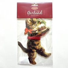 Christmas Garland Cat with Pudding Mamelok/B. Shackman Made in England New