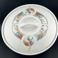 Fraunfelter Royal Rochester Golden Pheasant Baking Dish, Hand Painted Lid 8" USA