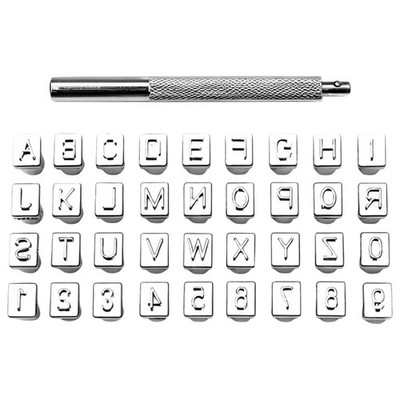 37 Pcs Leather Stamps Tools Set, Heavy Duty Steel Alphabet and Number Punch K...
