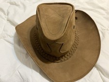 Brown Suede Cowboy Hat Men's Wide Brim Western Casual Solid Fall Spring