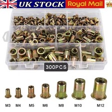 300Pcs Mixed Rivnuts Blind Set Rivet Nuts Threaded Nuts Anti-oxidation M3-M12