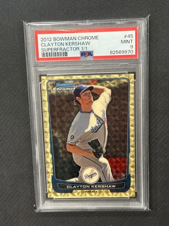 Clayton Kershaw 2012 Bowman Chrome Superfractor PSA 9 Dodgers #45 1/1