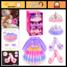 Princess Dress Up Costume Set for Girls 3-6, Pretend Play Clothes, Toddler Dress