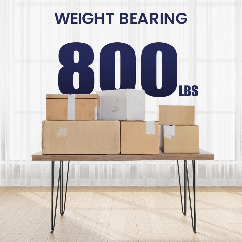 Patas de mesa horquilla 32 pulgadas, 3 varillas de acero de 1/2 pulgada de diámetro de tubo, 800 libras de carga... Foto 4 de 4