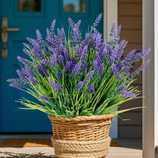 12 Bundles Artificial Plants Outdoor, UV Resistant Lavender Flowers Artificia...