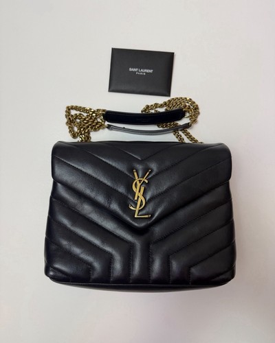 Saint Laurent Loulou Small Blue Matelasse Chevron Leather Shoulder Bag Purse YSL - Bild 1 von 13