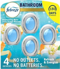Febreze Plug-In Alternative Air Freshener 4ct, Refresh & Energize, Odor-Fighting