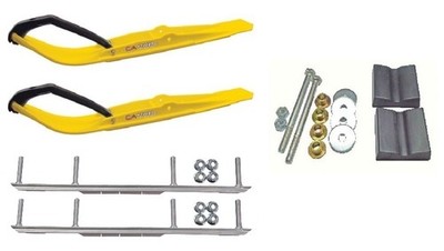 C&A Pro Yellow Razor Snowmobile Skis w/ 6'' Shaper Bars Complete Kit Arctic Cat