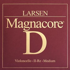 Larsen Strings Magnacore Cello D String 4/4 Size, Medium Steel, Ball End