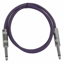 SEISMIC AUDIO - Purple 1/4" TS 2' Patch Cable - Effects - Guitar - Instrument