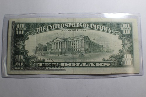 1988 $10 Federal Reserve Note Off Print Error Front Ink Fold Over Back - Picture 4 of 9