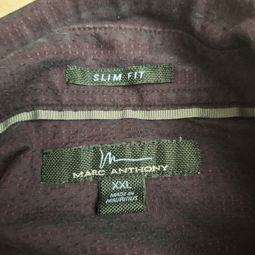Mark Anthony Shirt Adult Men's 2XL XXL Purple Twill Button Up Long Sleeve Slim - Picture 3 of 9