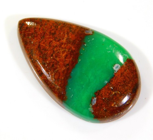 42 Ct Natural Chrysoprase Pear Cabochon Opaque Gemstone 37x22x7 mm CD=0135 - Picture 3 of 7