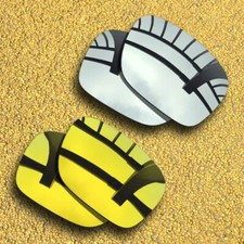 US 2 Pairs Polarized Lenses Replacement for-Oakley Mainlink-Silver 24K Golden