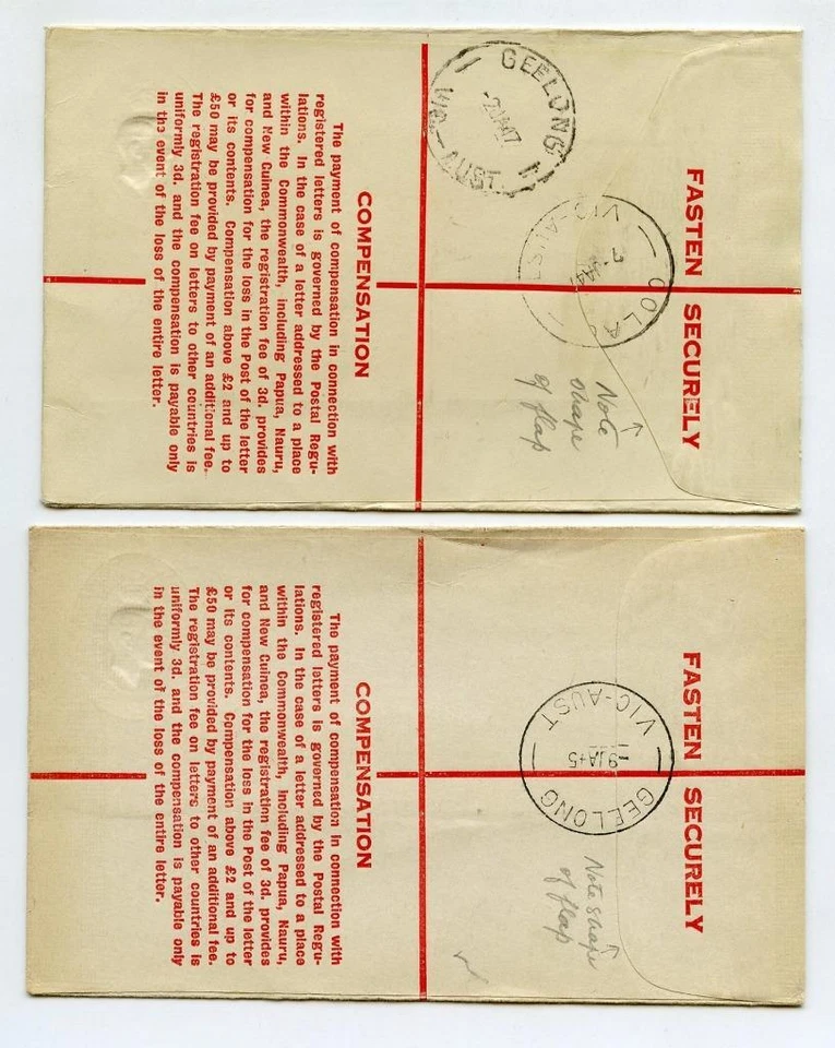 Australia Registered Envelopes x 6 Used Repat G H Heidelberg, Colac, Mildura etc - Image 3 of 4