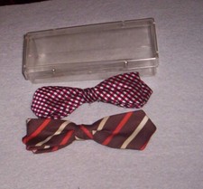 2 Bow Ties Clip On Ormond NYC Rust Resistant Vintage READ