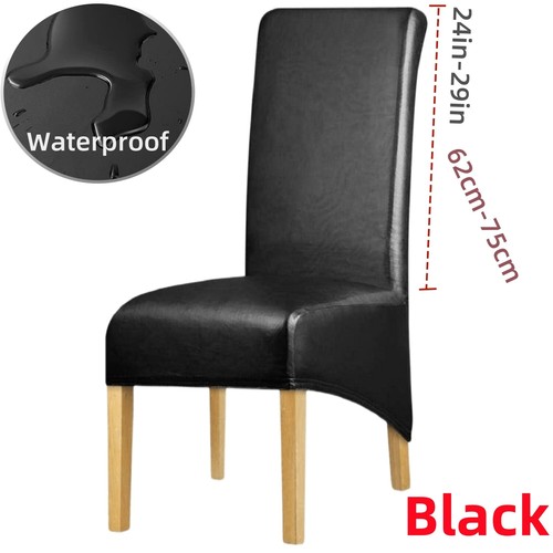 Stretch XL Size PU Leather Dining Chair Covers 100% Waterproof Chair PROTECTOR - Picture 8 of 10