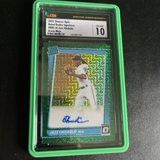 2021 Donruss Optic Jazz Chisholm Marlins Green RC Rookie AUTO CSG 10 GEM MINT