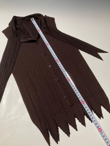 PLEATS PLEASE ISSEY MIYAKE gilet Vest dark brown 3 Used - Picture 3 of 7