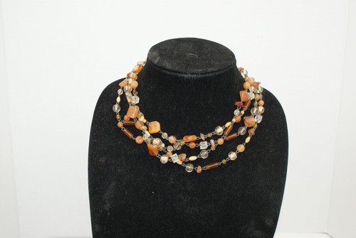 Lot Of 10 Beaded Necklaces Blue Green Purple Brown Orange Peach Red Turquoise A