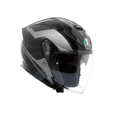 AGV K5-KET EVO Jet Helm Carbon-Faser Glasfaser Grau Schwarz, Glänzend