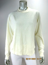 WHITE STAG SZ L 100 Acryli Country White Back Zipper Mock Neck Sweater Pullover