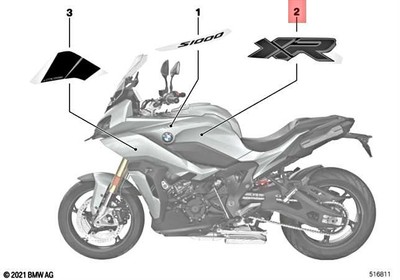 Genuine BMW K69 0E43 Inscription tank cover bottom Right  