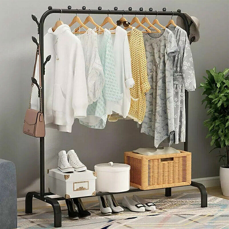 Heavy Duty Clothes Rail Metal Garment Rack Shop Hanging Display Stand