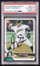 Jeremy Eierman Signed 2018 Bowman Draft #BD179 RC (PSA | Autograph Graded PSA 10