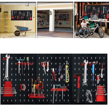 3 x Lochplatten Werkzeugwand Werkstattwand Lochwand mit 17tlg Werkzeughalter-Set