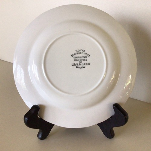 J.&G. MEAKIN ~ Stratford Stage ~ Five 6 7/8” Dessert Plates ~ Brown ~ England - Picture 7 of 8