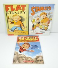 3 Flat Stanley PB Books Christmas Adventure Mt Rushmore Calamity Jeff Brown