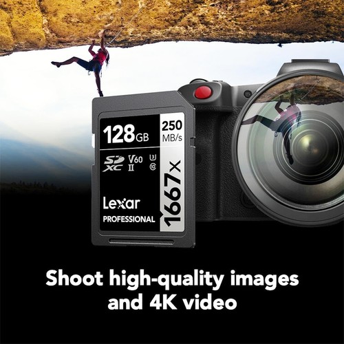 High-Speed 128GB SDXC Card, UHS-II, Ideal for Photographers & Videographers - Zdjęcie 6 z 9