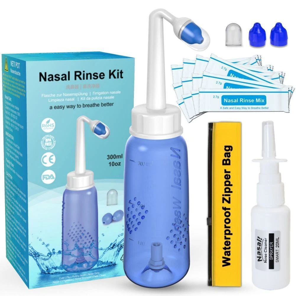 Salt Sachets Nasal Flush Kit Neti Pot Sinus Rinse Nose Wash 300